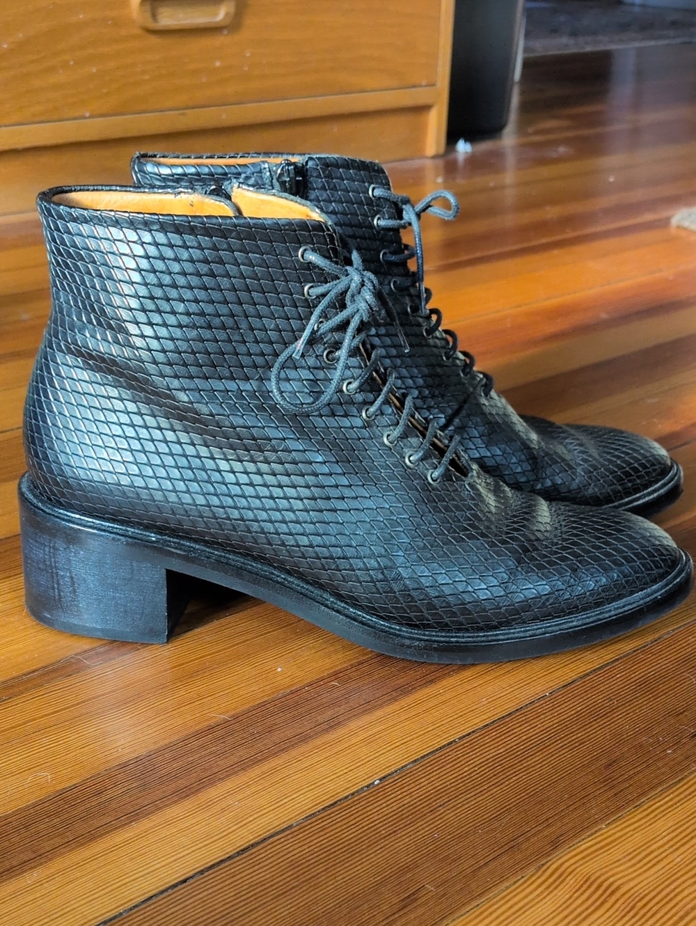 Coclico Women's Black Harley Reptile Boot, Size 41